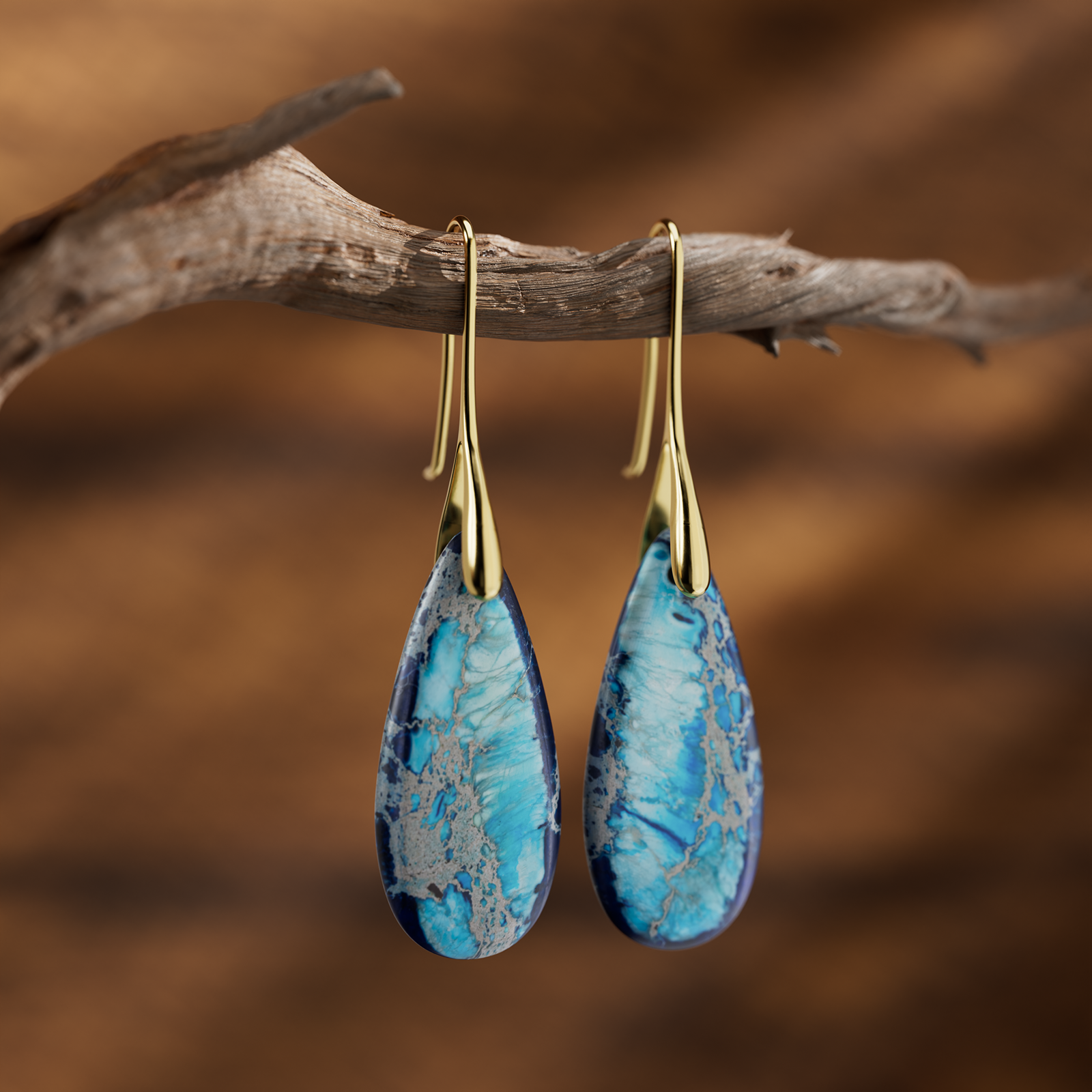 Turquoise Jasper Teardrop Earrings