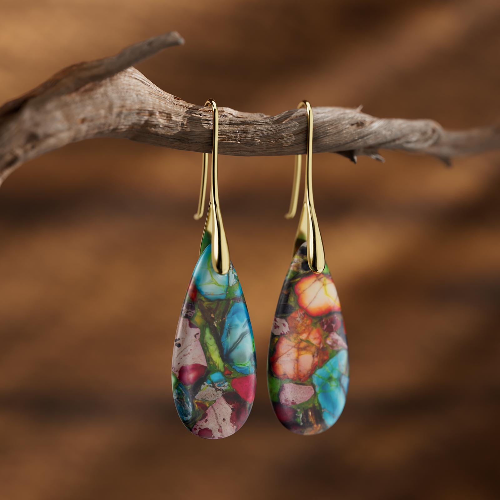 Turquoise Jasper Teardrop Earrings