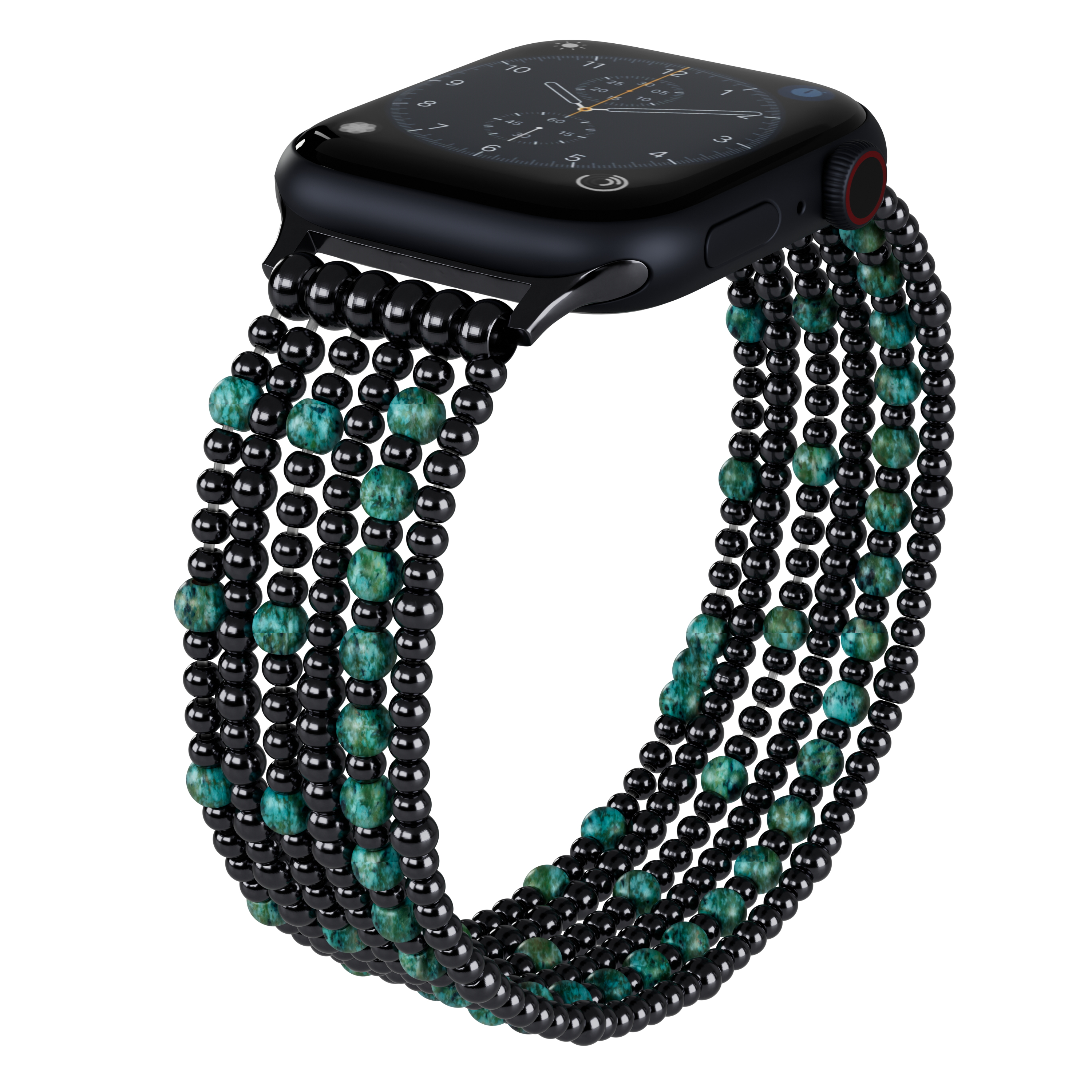 Apatite Loose Metal Beaded Stretch Apple Watch Bands