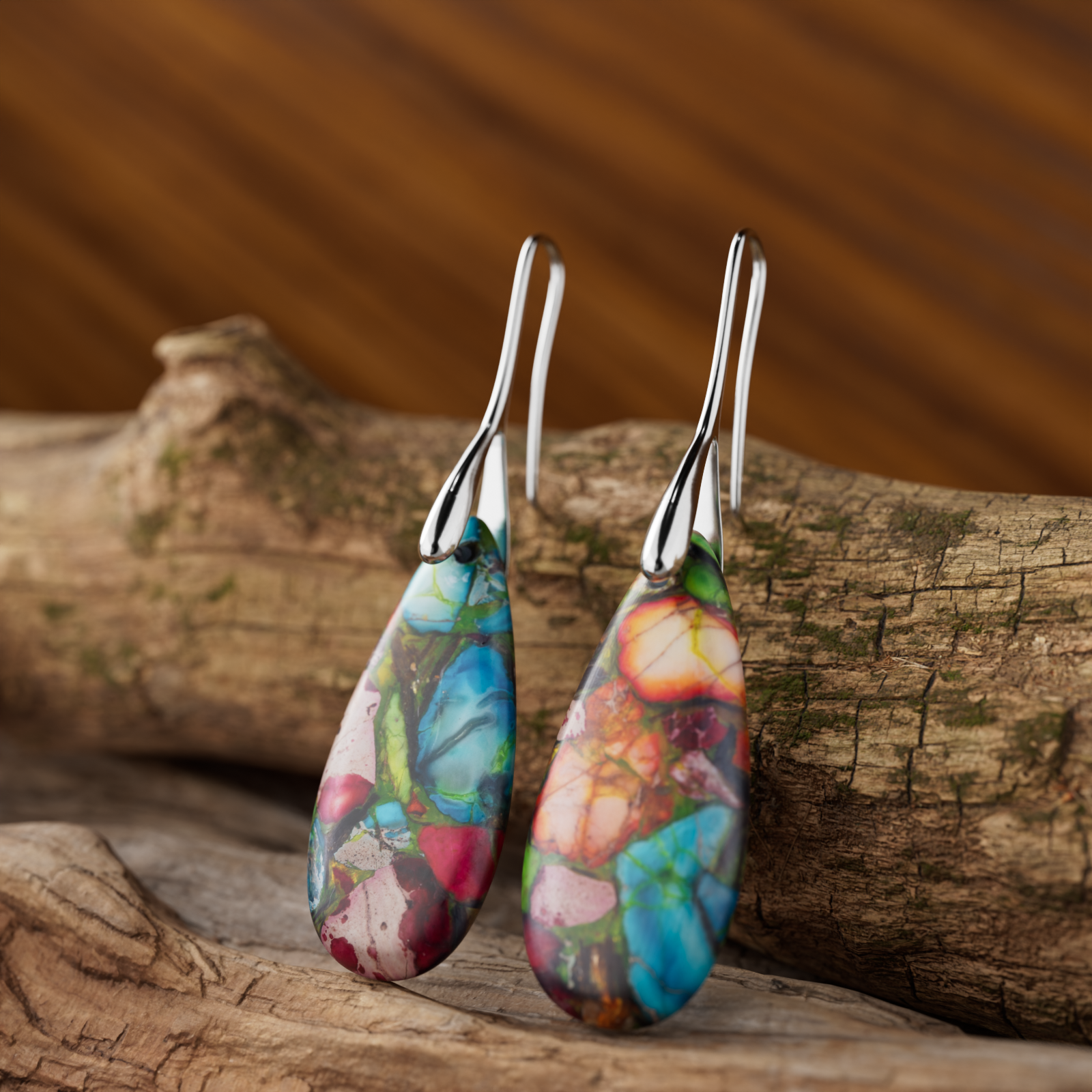 Turquoise Jasper Teardrop Earrings