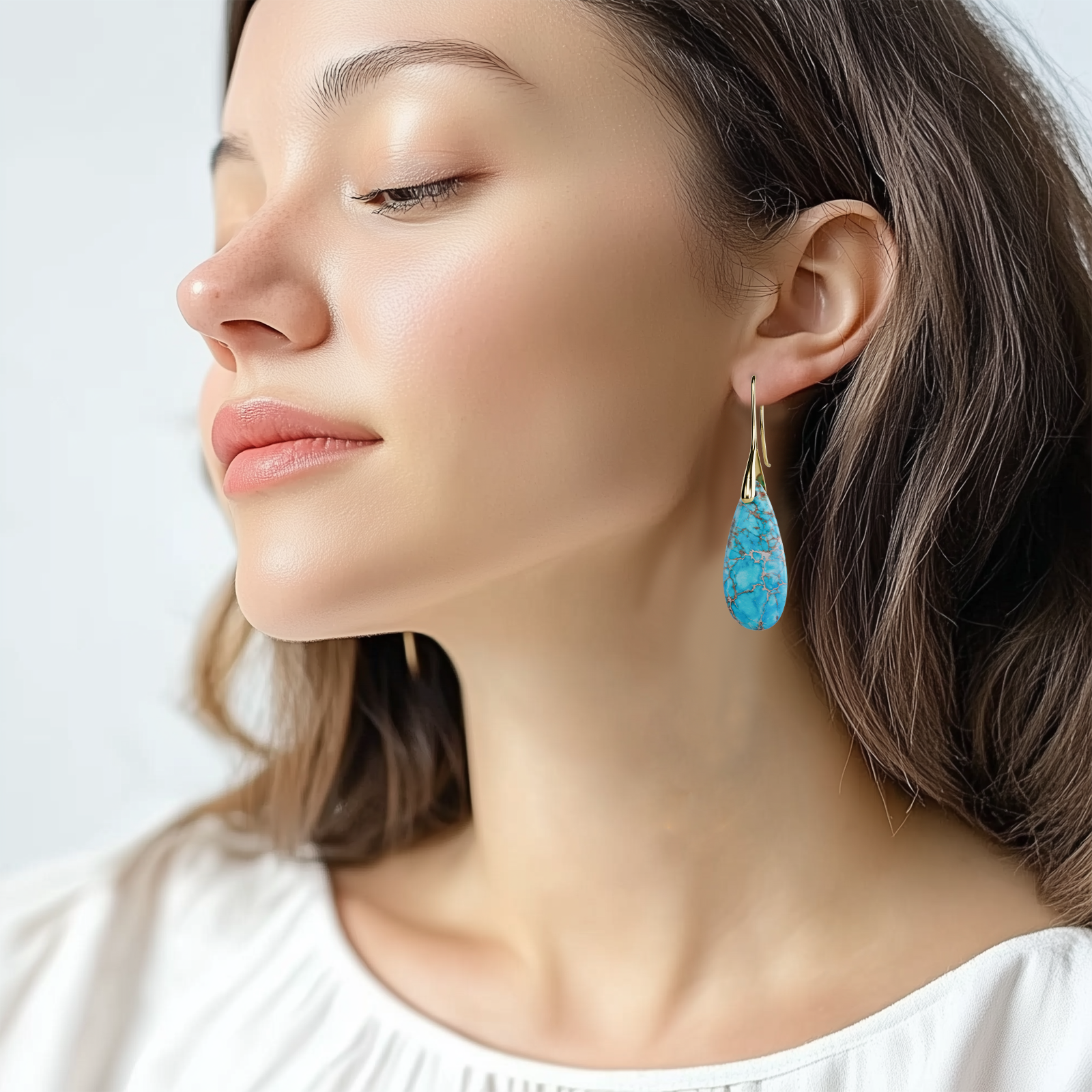 Turquoise Jasper Teardrop Earrings