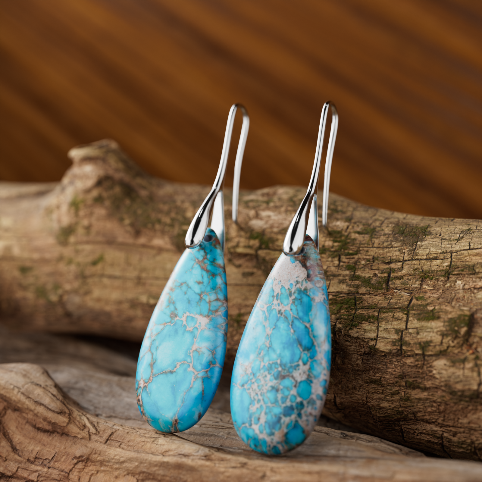 Turquoise Jasper Teardrop Earrings