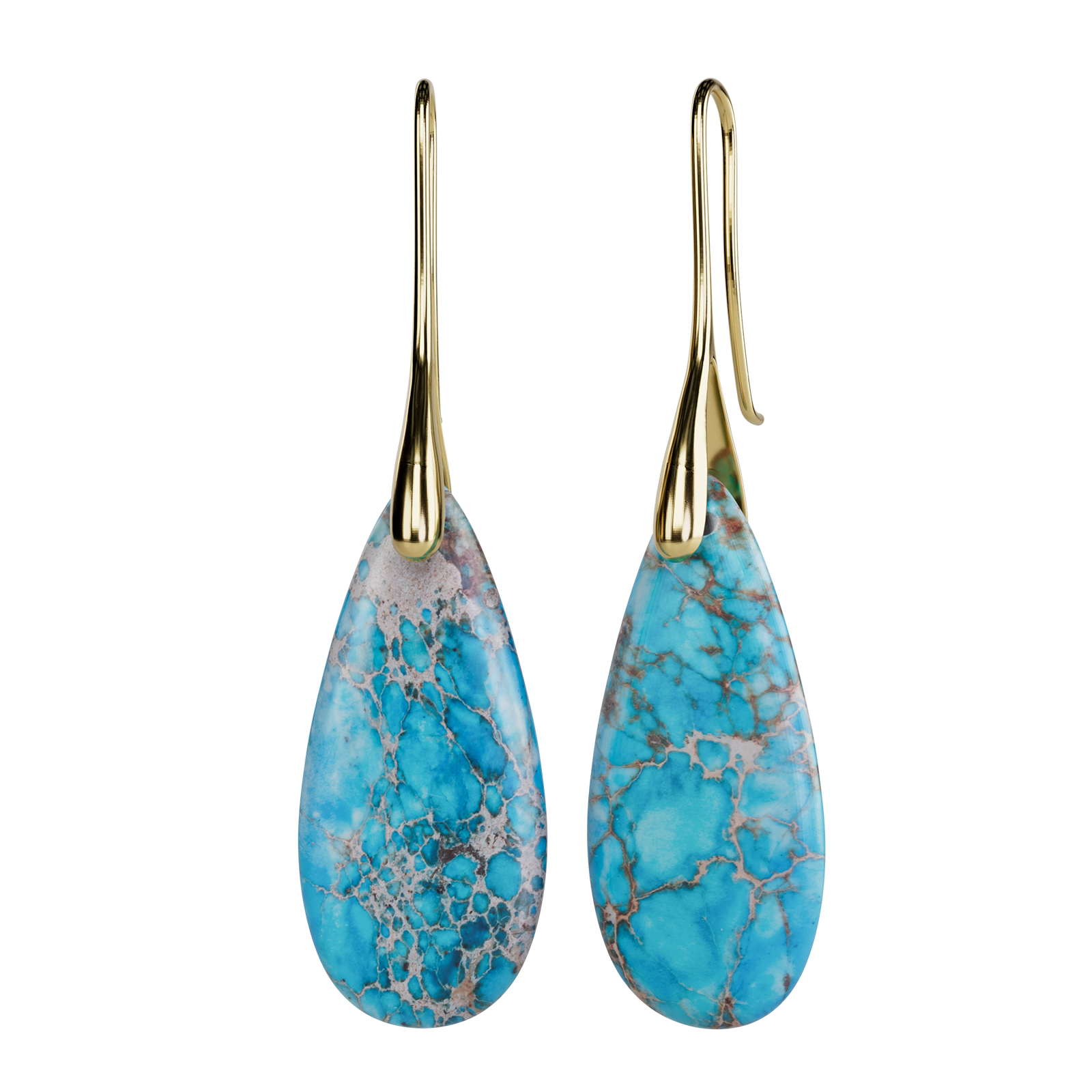 Turquoise Jasper Teardrop Earrings